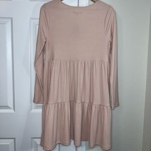 Target Wild Fable Women’s Peach Eggshell Babydoll Tiered Long Sleeve Dress